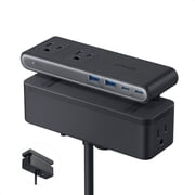 Anker Nano Power Strip, Desk Clamp with 1500J Surge Protector, 5ft Extension Cord, 70W Max Gaming Desk Accessories, 6 AC, 2 USB A, 2 USB C, Home Office Essentials, Fit 0.61.8'' Tabletop Edge