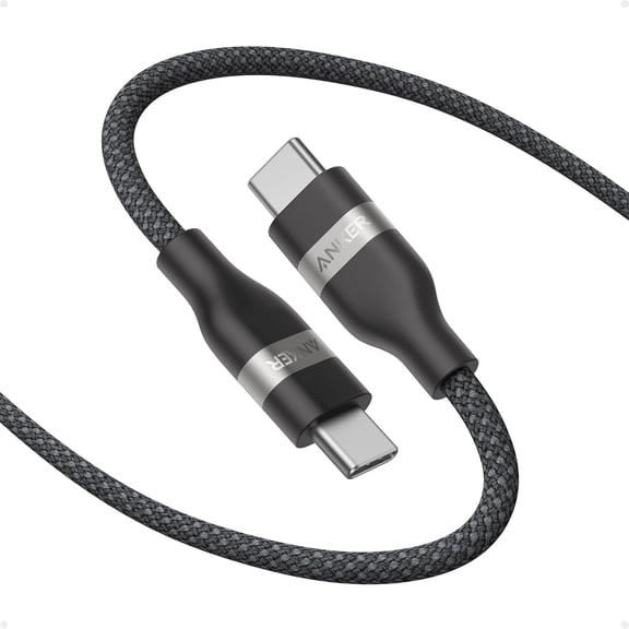 Anker Nano USB C Cable, 240W Flexible Multi-Color Braided Cord, Fast Charging Type C Charger, compatible for iPhone 17 Series, MacBook Pro and More (Black, 1ft)