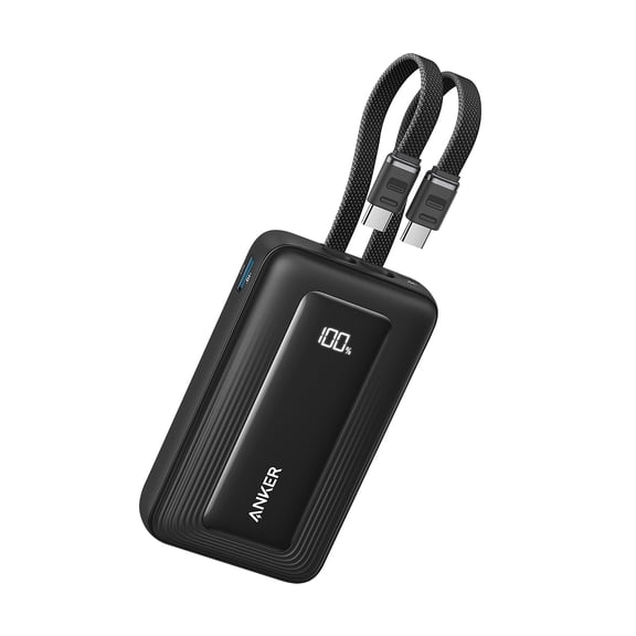 Anker Power Bank (10,000mAh, 35W, Dual Built-in USB-C Cables)