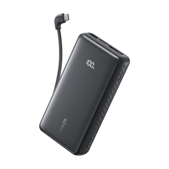 Anker Power Bank (20,000mAh, 22.5W, Built-In USB-C Cable)