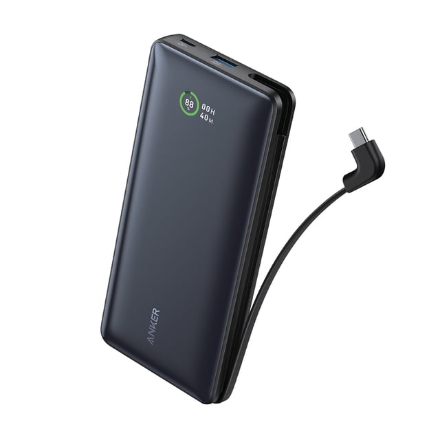 Anker Power Bank (20,000mAh, 30W, Built-In USB-C Cable) - Walmart ...