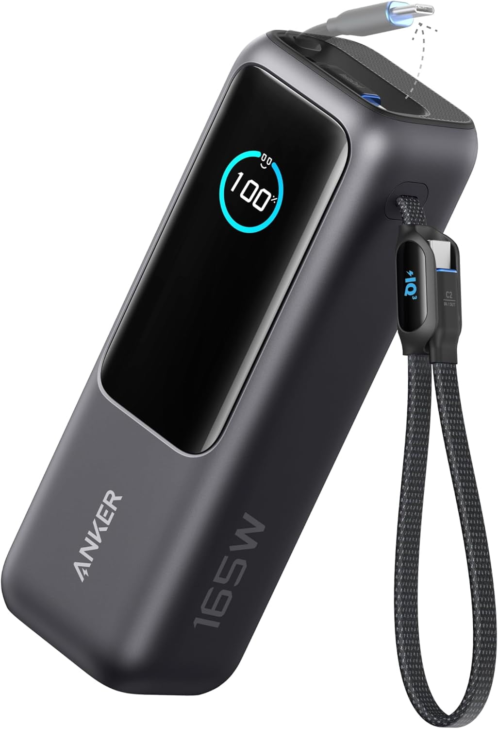 Anker Power Bank (25K, 165W, Built-In and Retractable Cables)