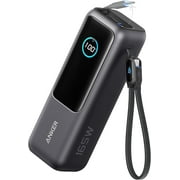 Anker Laptop Power Bank, 25,000mAh Portable Charger with Triple 100W USB-C Ports, Built-in Retractable Cables, Flight-Approved for Travel, Compatible for iPhone 17/16 Series,Macbook,Samsung, and More