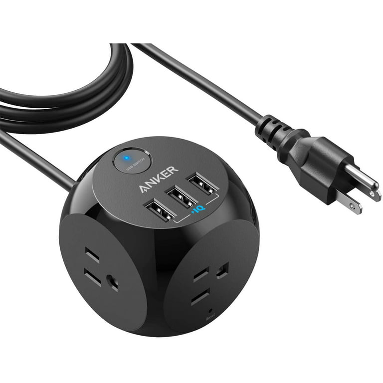Anker Power Strip, PowerPort Cube USB with 3 Outlets and 3 USB