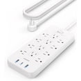 thumbnail image 1 of Anker Power Strip with 3 USB Ports, Surge Protector (2100J-5ft), 12 Outlets with 2 USB-A Ports and 1 USB-C Port,Flat Plug, Compatible with iPhone 16/16 Pro/16 Pro Max, for Home,Office, TUV Listed, 1 of 7