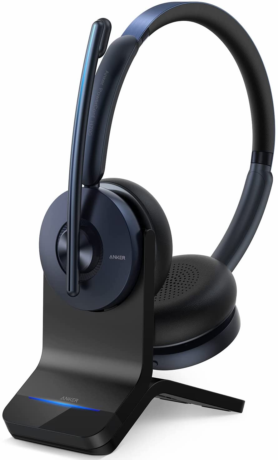 Anker PowerConf H700 Bluetooth Headset with Charging Stand Active Noise Cancelling Office Headphone with Microphone - image 1 of 7
