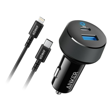Anker - PowerDrive 30W Apple MFi Certified Vehicle Charger - Black