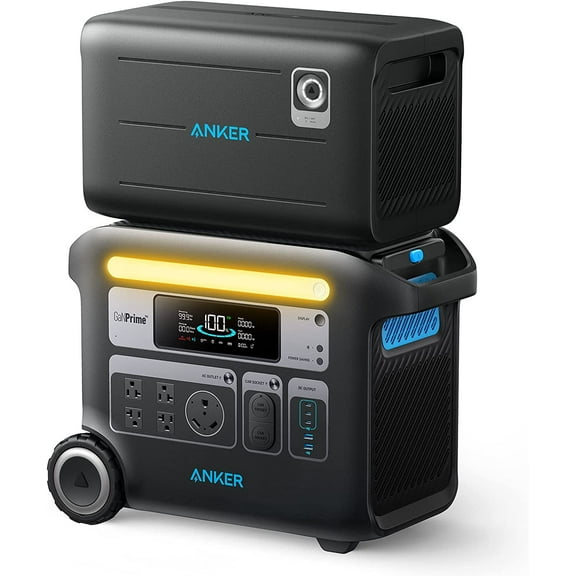 Anker PowerHouse 767 Power Station and 760 Expansion Battery Bundle, 4096Wh LiFePO4 Battery with 4 AC Outlets Up to 2400W, GaNPrime Solar Generator for Home, Outdoor Camping, RV (Solar Panel Optional)