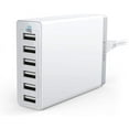 thumbnail image 1 of Anker PowerPort 6 - Power adapter - 60 Watt - 12 A - 6 output connectors (6 x USB) - white, 1 of 7