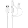 thumbnail image 1 of Anker Powerline II 3' USB A to USB C to Micro USB to Lightning Cable, White, 1 of 7