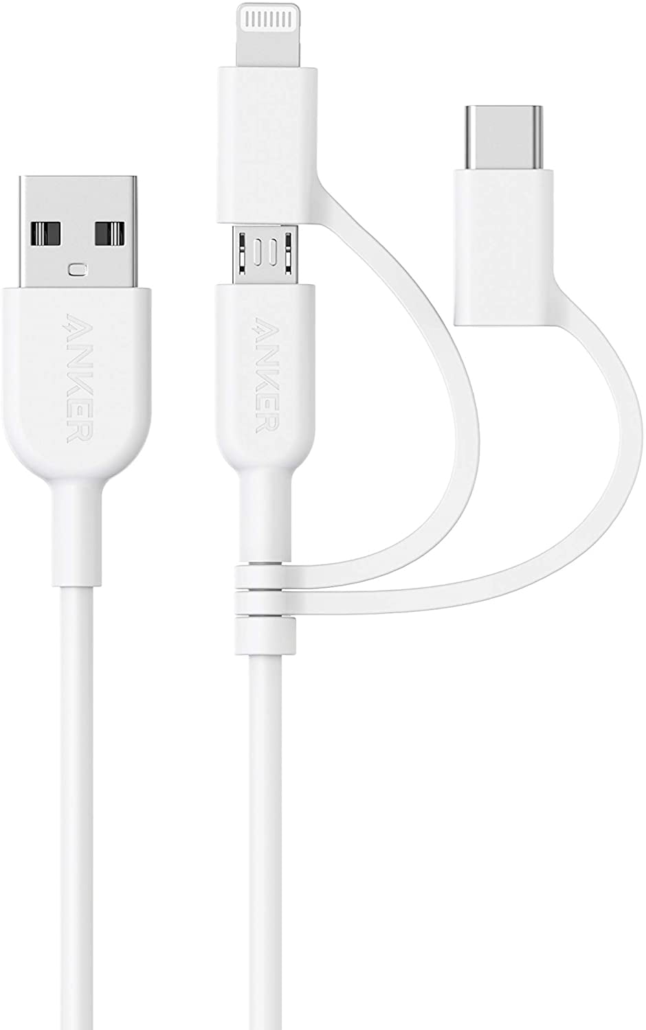 Avizar Câble 3 en 1 vers USB-C MicroUSB et Lightning Charge Rapide 1,2m  Nylon Tressé - Câble & Adaptateur - LDLC