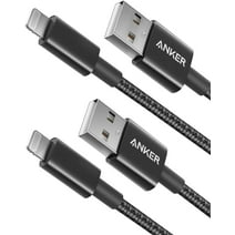 Anker Premium Nylon Lightning Cable, 6ft, MFi Certified Charging, Black [2-Pack]