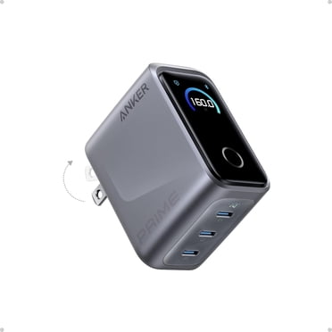 Anker Prime Charger,160W 3-Port Compact GaN USB C Charger Block,Smart Display and Touch Control,Compatible for MacBook Pro,Laptop,iPhone 17 Series(Cable Not Included,Non-Battery)