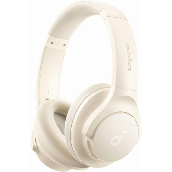 by Anker Q20i Hybrid Active Noise Cancelling Headphones Wireless Over-Ear Bluetooth 40H Long ANC Playtime Hi-Res Audio Big Bass Customize via an App Transparency Mode (White)