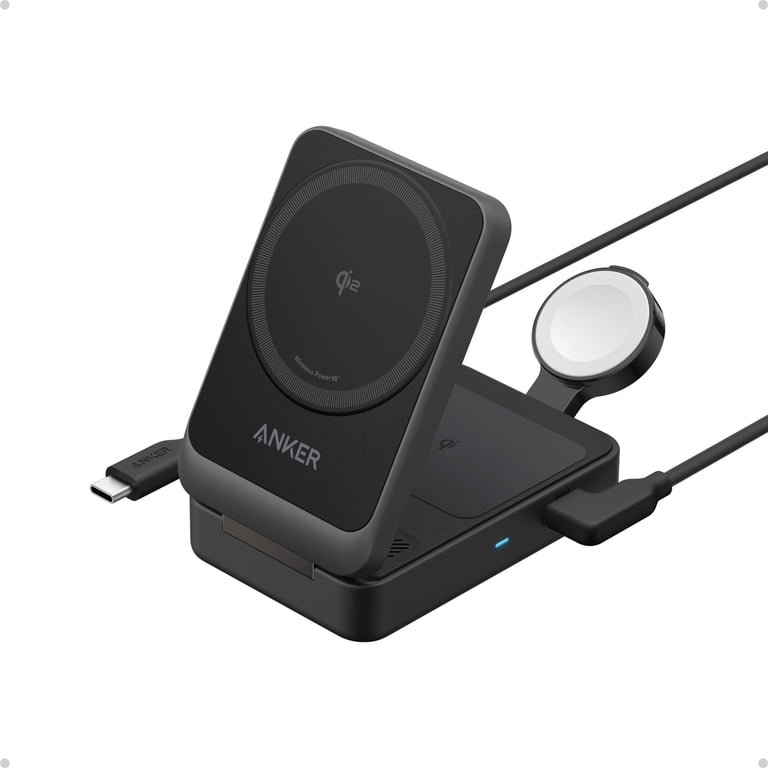 スマホアクセサリー ANKER MagGo Wireless Charging Station Anker MagGo Qi2 3-in-1 Foldable Charging Station, 15W Wireless