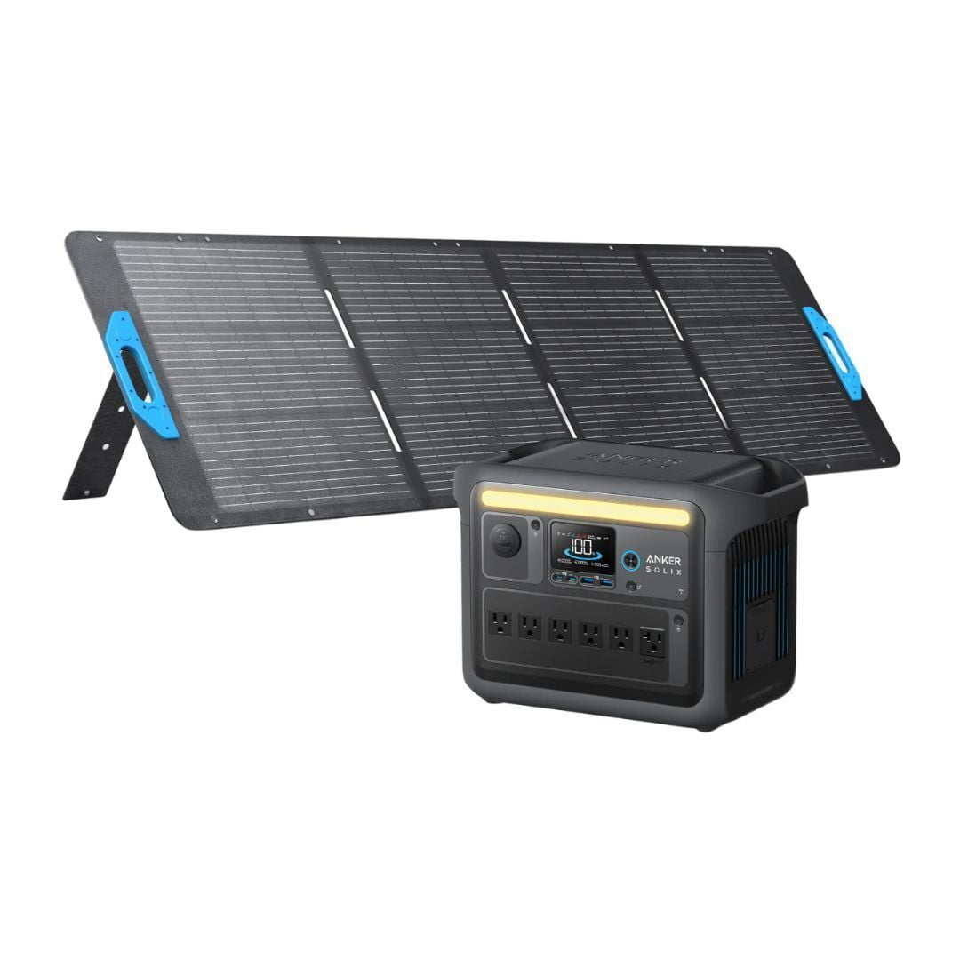 Anker SOLIX C1000X 1056Wh Solar Generator and 400W Solar Panel with HyperFlash AC Input, Suncast Smart Alignment, and Short Circuit Protection
