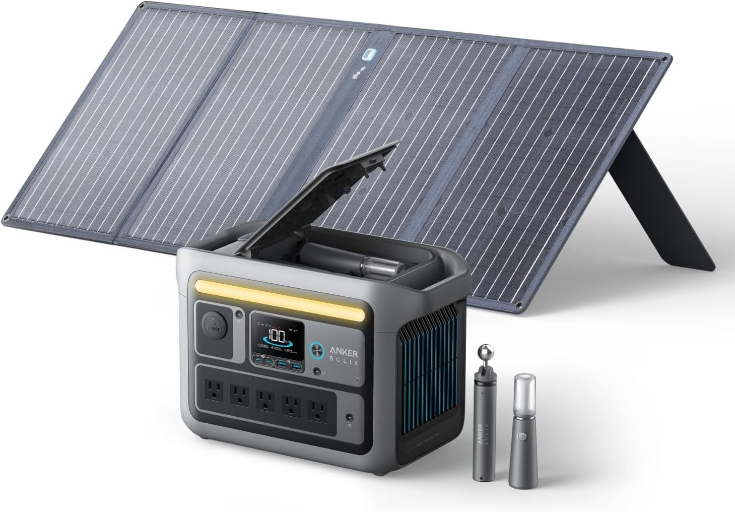 Anker SOLIX C800 Plus Portable Power Station with 100W Solar Panel