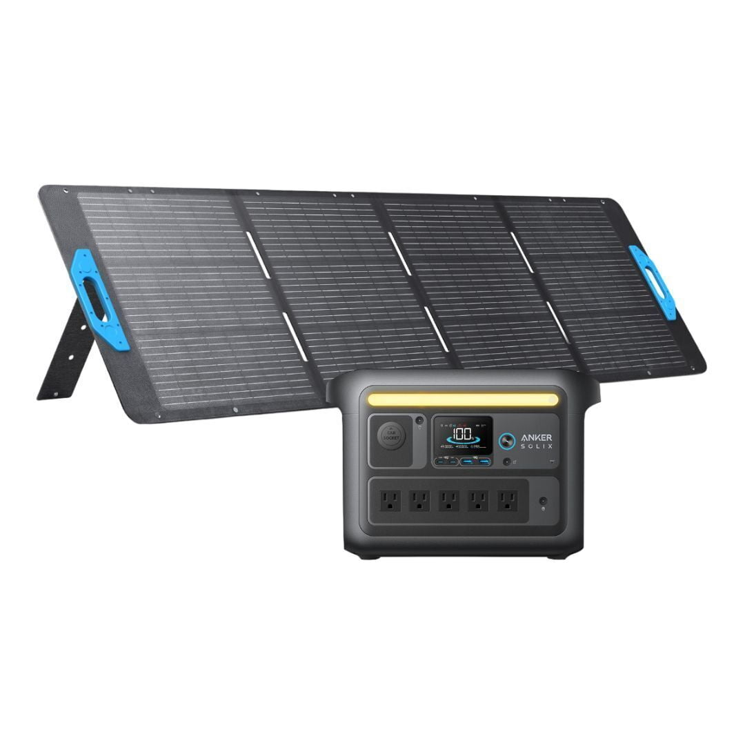 Anker SOLIX C800X 768Wh Solar Generator Plus 200W Solar Panel with Built-In Storage, HyperFlash Recharging, and 3-Mode Campus Lights