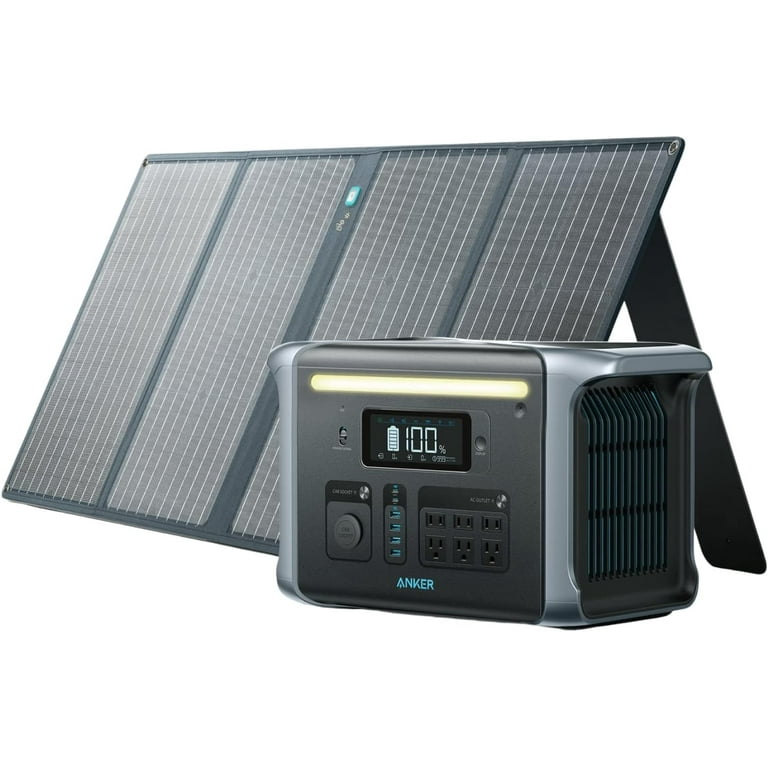 Anker SOLIX F1200 Portable Power Station, PowerHouse 757, 1229Wh Solar  Generator, with 100W Solar Panel, LiFePO4, 6 * 110V/1500W AC Outlets, 2  USB-C Ports 100W Max, LED Light for Outdoor Camping 