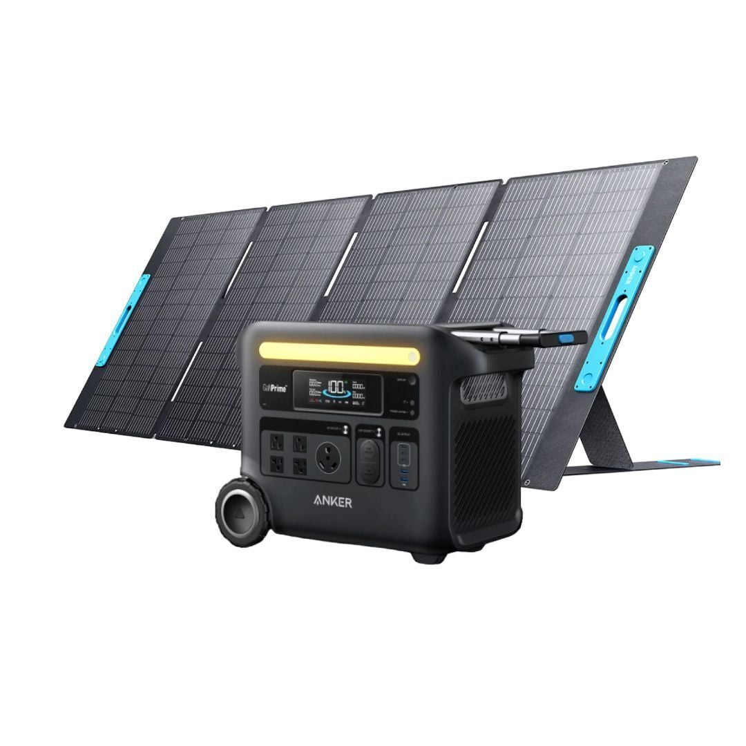Anker SOLIX F2600 2560Wh 2400W Continuous AC Output Solar Generator with 400W Solar Panel for Home Backup, RV Life, and Outdoor Use (Black)