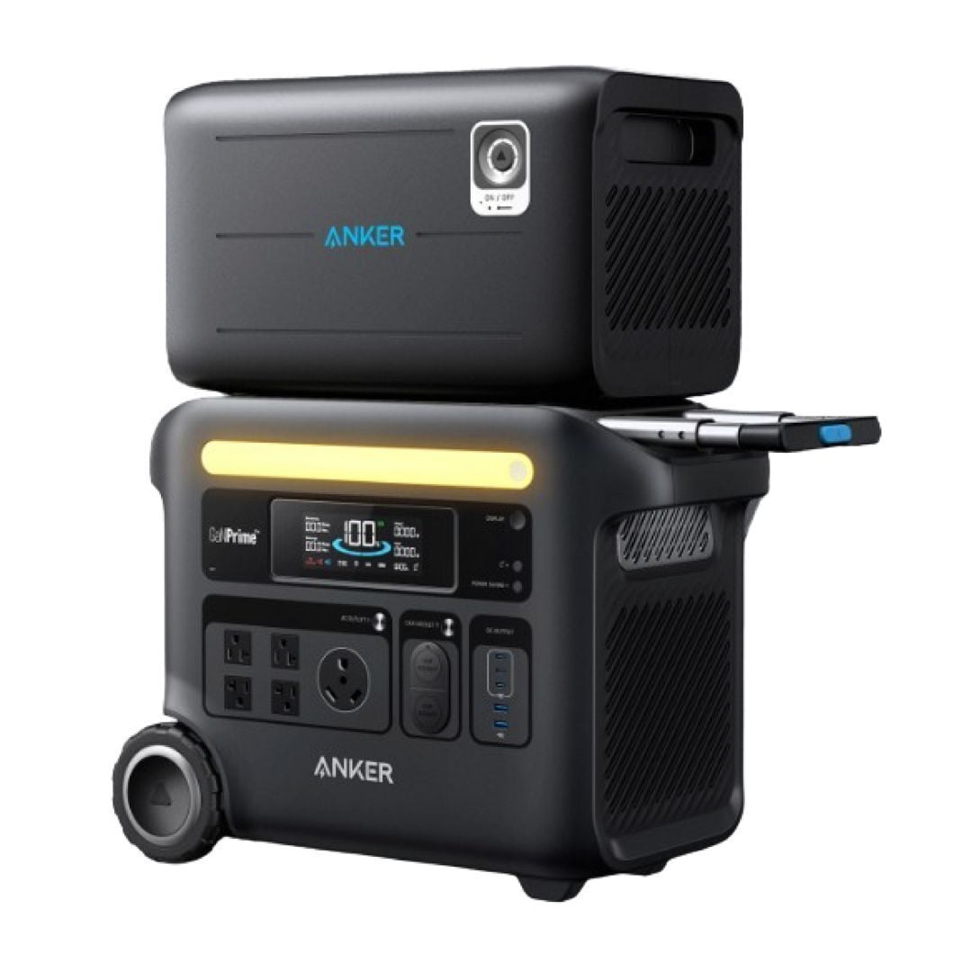 Anker SOLIX F2600 5120Wh 2400W Portable Power Station with BP2600 Expansion Battery for Home, RV, and Outdoor Use (Black)
