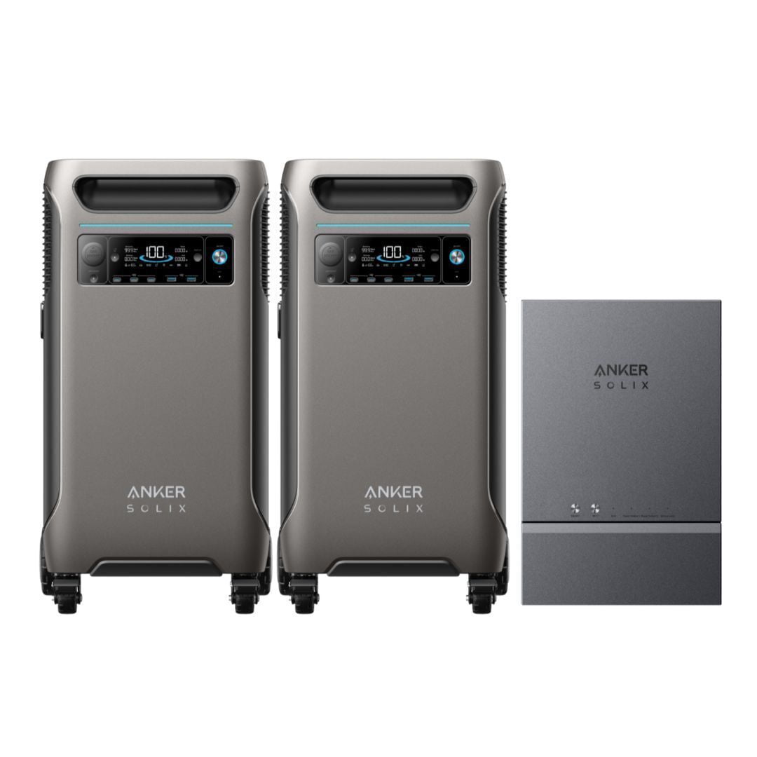 Anker SOLIX F3800 12kW 7.68kWh Dual Voltage Portable Power Generator (2-Pack) and Smart Home Power Kit