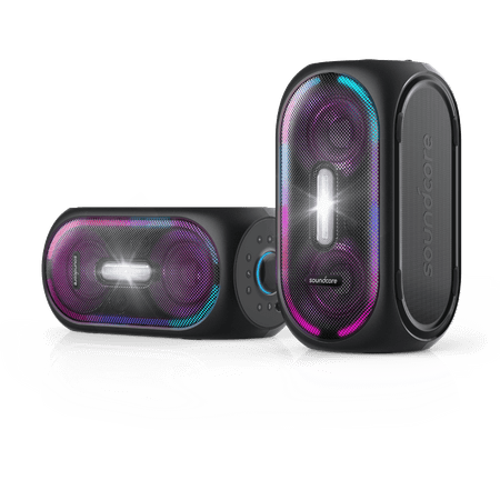 Anker Soundcore Rave Portable Party Speaker with 107dB Sound, Light Show, 24 Hour Playtime, PowerIQ, BassUp Technology, Water Resistant, Party Speaker with Microphone Input For Karaoke, BBQ, Outdoor,