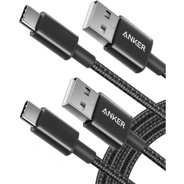 Anker USB C Cable [2-Pack, 3ft], Premium Nylon USB A to Type C Charger Cable Fast Charging for Samsung Galaxy S10 S10+ / Note 9, LG V30 (USB 2.0, Black)