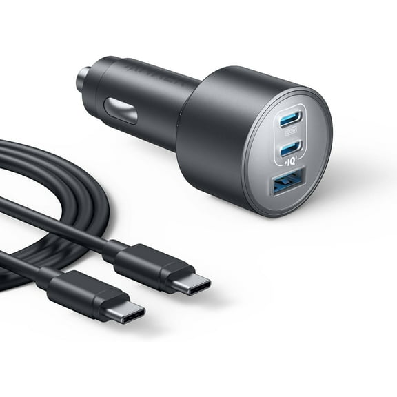 Anker USB-C Car Charger, 167.5W Max 3-Port Ultra-Compact Type-C Fast Car Charger