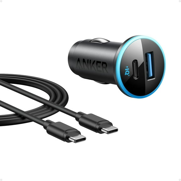 Anker USB C Car Charger Adapter, 52.5W Cigarette Lighter Charger, 323 Anker Car Charger with 30W PowerIQ 3.0 Fast Charging Cable for iPhone 15/15 Pro Max, 14/13/12 Series, Galaxy S23/22, Pixel