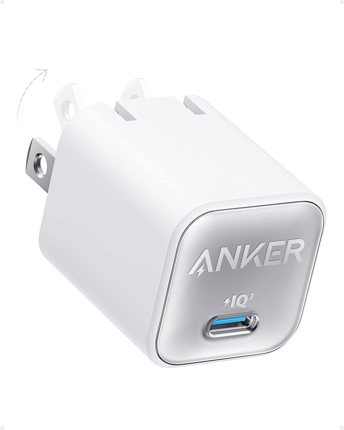Anker USB C GaN Charger 30W Adapter Nano 3 PIQ 3.0 Fast Charging Foldable ,Aurora White