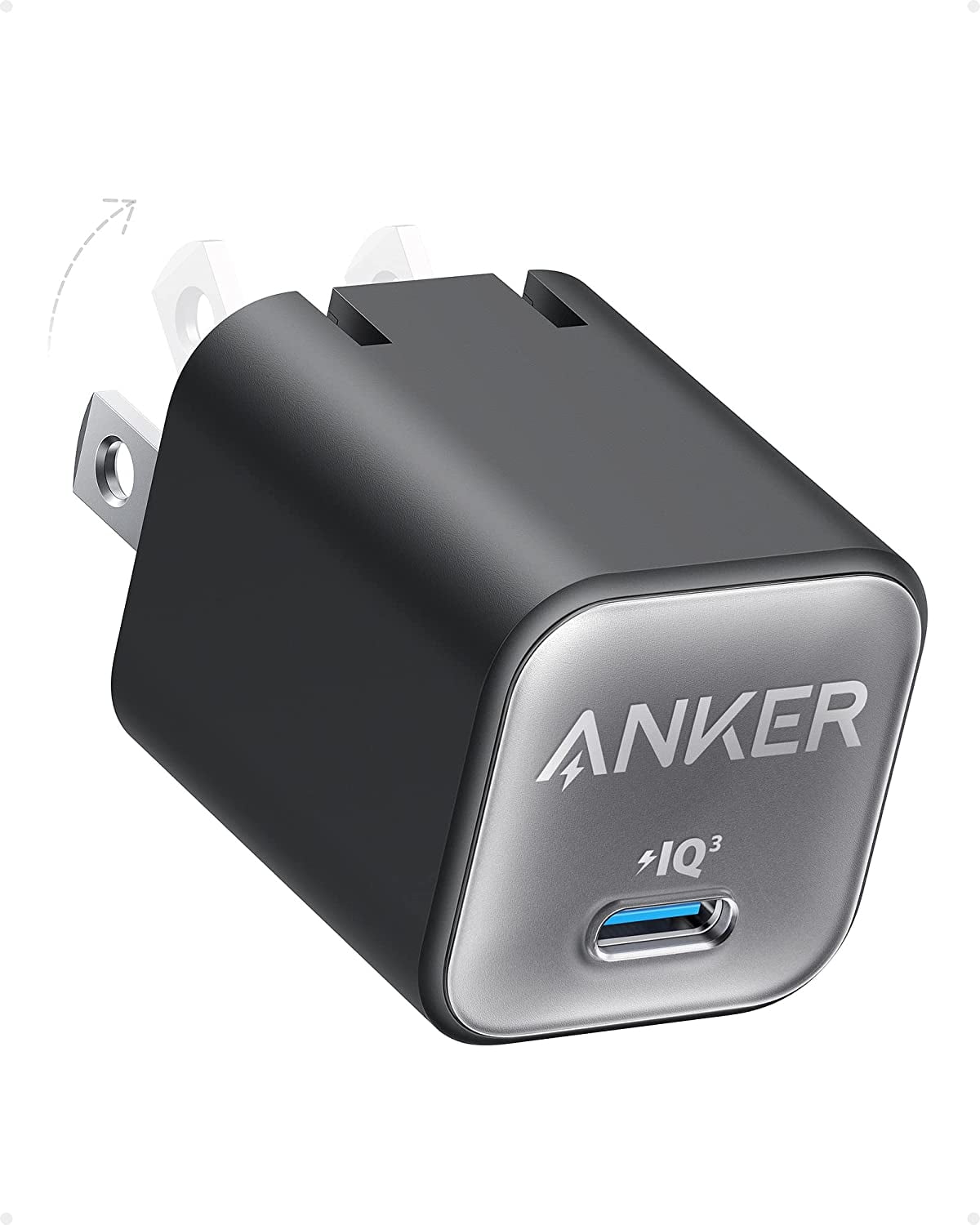 Anker USB C GaN Charger 30W Adapter Nano 3 PIQ 3.0 Fast Charging Foldable  ,Phantom Black 