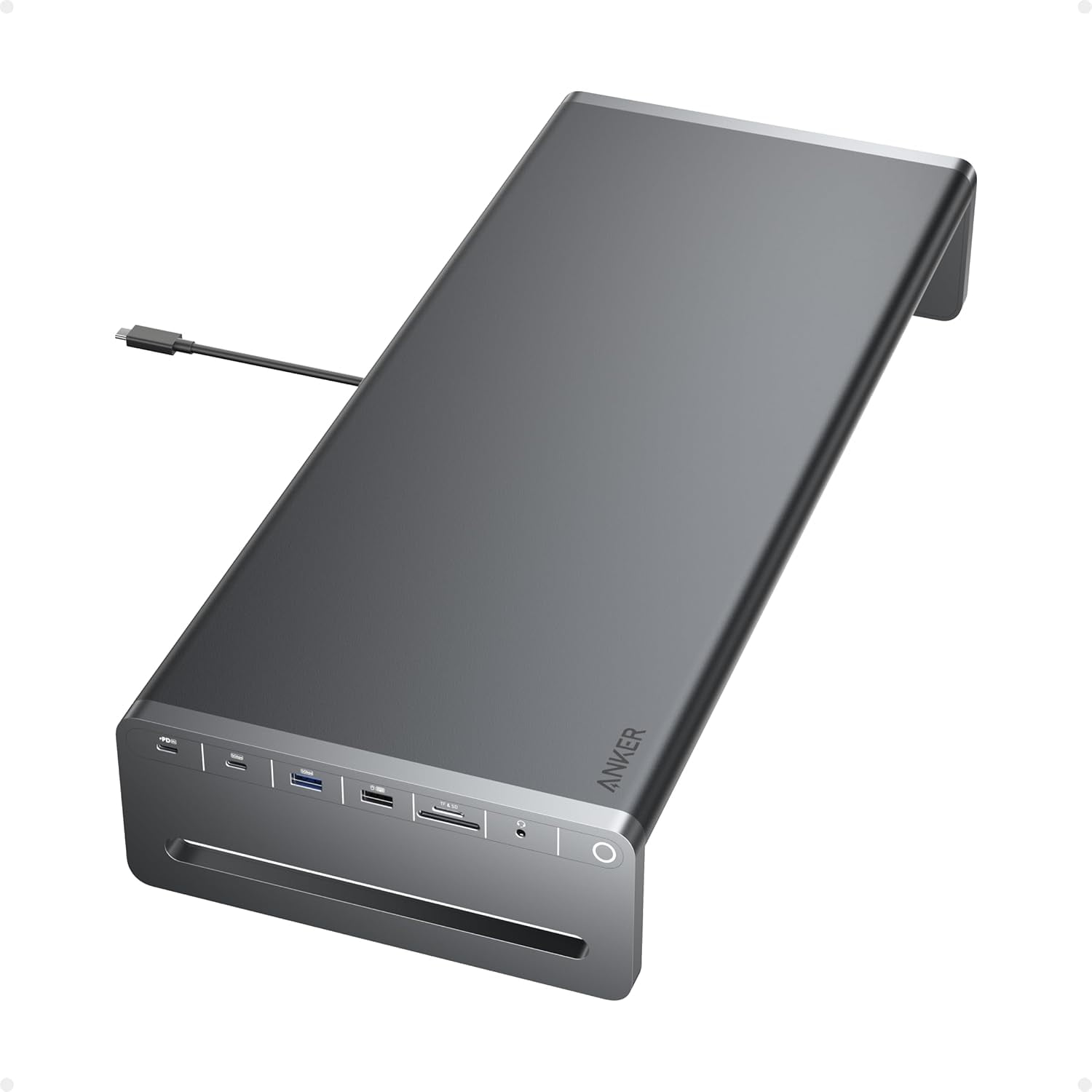 Anker USB-C Hub (10-in-1, Monitor Stand） Anker USB C Hub, 10-in-1 Aluminum Monitor Stand with 100W PD