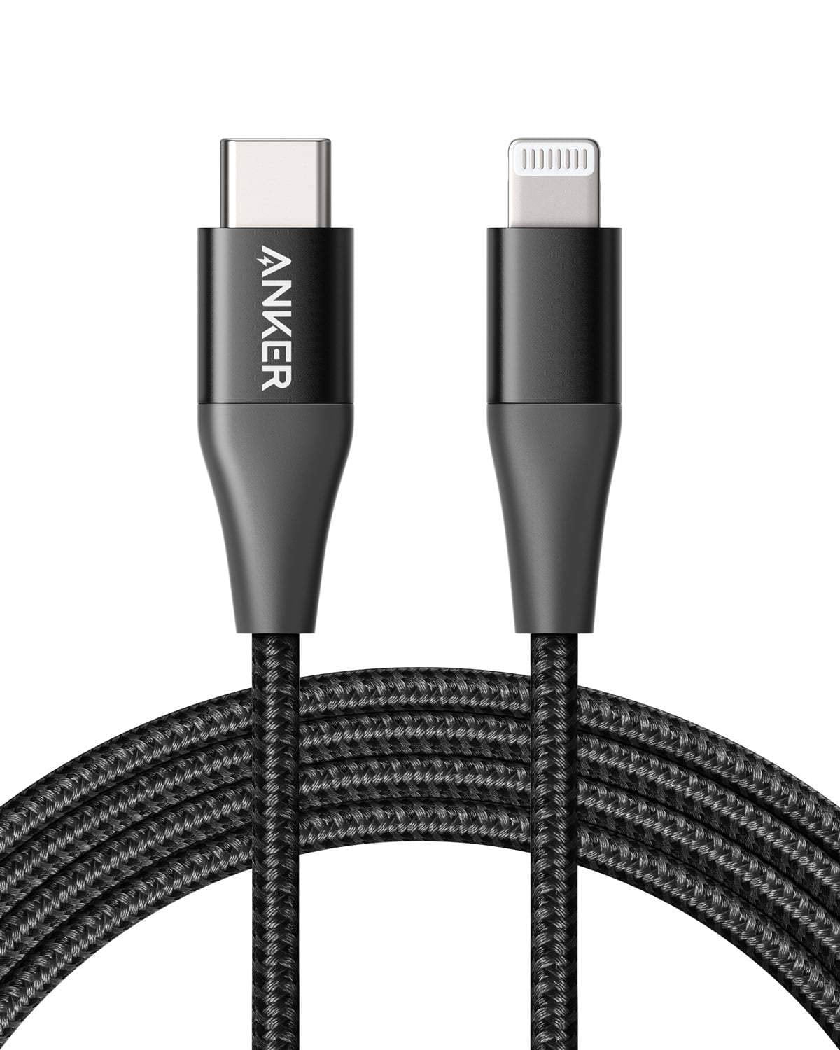 Anker USB C to Lightning Cable [6ft] Powerline+ II Nylon Braided Cable,  Supports Power Delivery (Upgraded) Black 