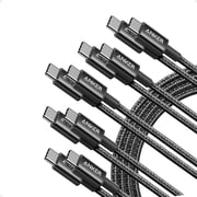Anker USB C to USB C Cable, Type-C 60W Fast Charging Cable 6 FT, 5Pack, compatible for iPhone 17 Series, iPad mini 6 and More Black