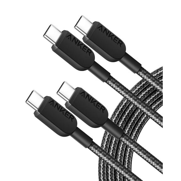 Anker USB C to USB C Cable,Type-C Charger Fast Charging Cord (6FT,2Pack) (USB 2.0,Black)