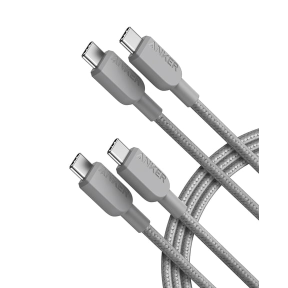 Anker USB C to USB C Cable,Type-C Fast Charging Cord (6FT,2Pack) (Grey)
