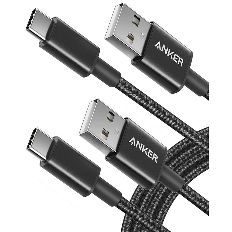 Anker USB Type C Cable, Anker (2-Pack, 6 Feet) Premium Nylon USB-C to USB-A  Fast Charging Type C Cable, for Samsung Galaxy S10 / S9 / S8 / Note 8, LG  V20 /