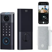eufy Security Video Smart Lock S330, 3-in-1 Camera+Doorbell+Fingerprint Keyless Entry Door Lock, Smart Wi-Fi Deadbolt for Front Door, App Remote Control, SD Card Required, Chime Included