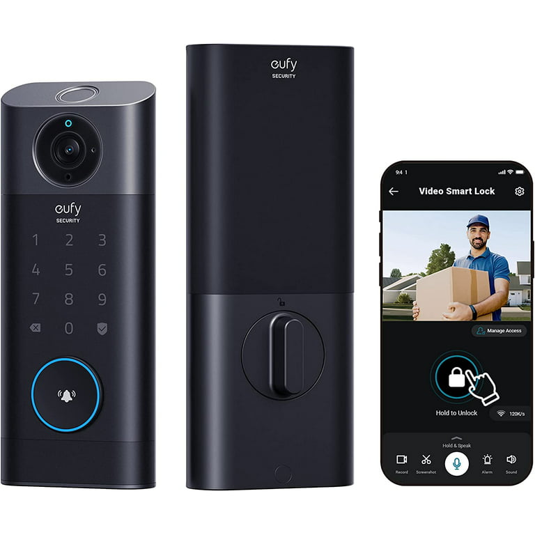 Anker eufy S330 Video Smart Lock Wi-Fi Camera Doorbell Fingerprint Keyless  Entry Door Lock 