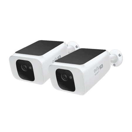 eufy SoloCam S230 Wireless Outdoor Solar Spotlight 2K Camera, 2-Cam Kit, White, 2-Pack