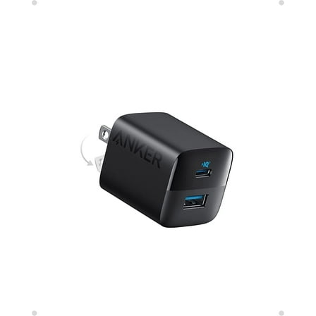 Anker USB C Charger 33W,  323 Charger, 2 Port Compact Charger with Foldable Plug for iPhone 14/14 Plus/14 Pro/14 Pro Max/13/12, Pixel, Galaxy, iPad/iPad Mini and More (Cable Not Included) - Black