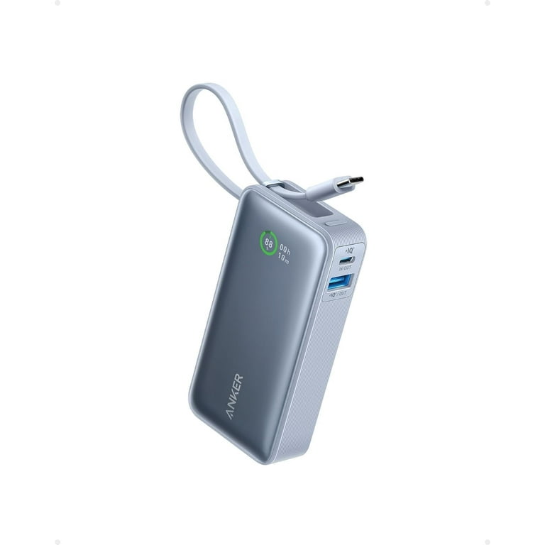 Anker Nano Power Bank, Built-In USB-C Cable, 10,000mAh, 30W