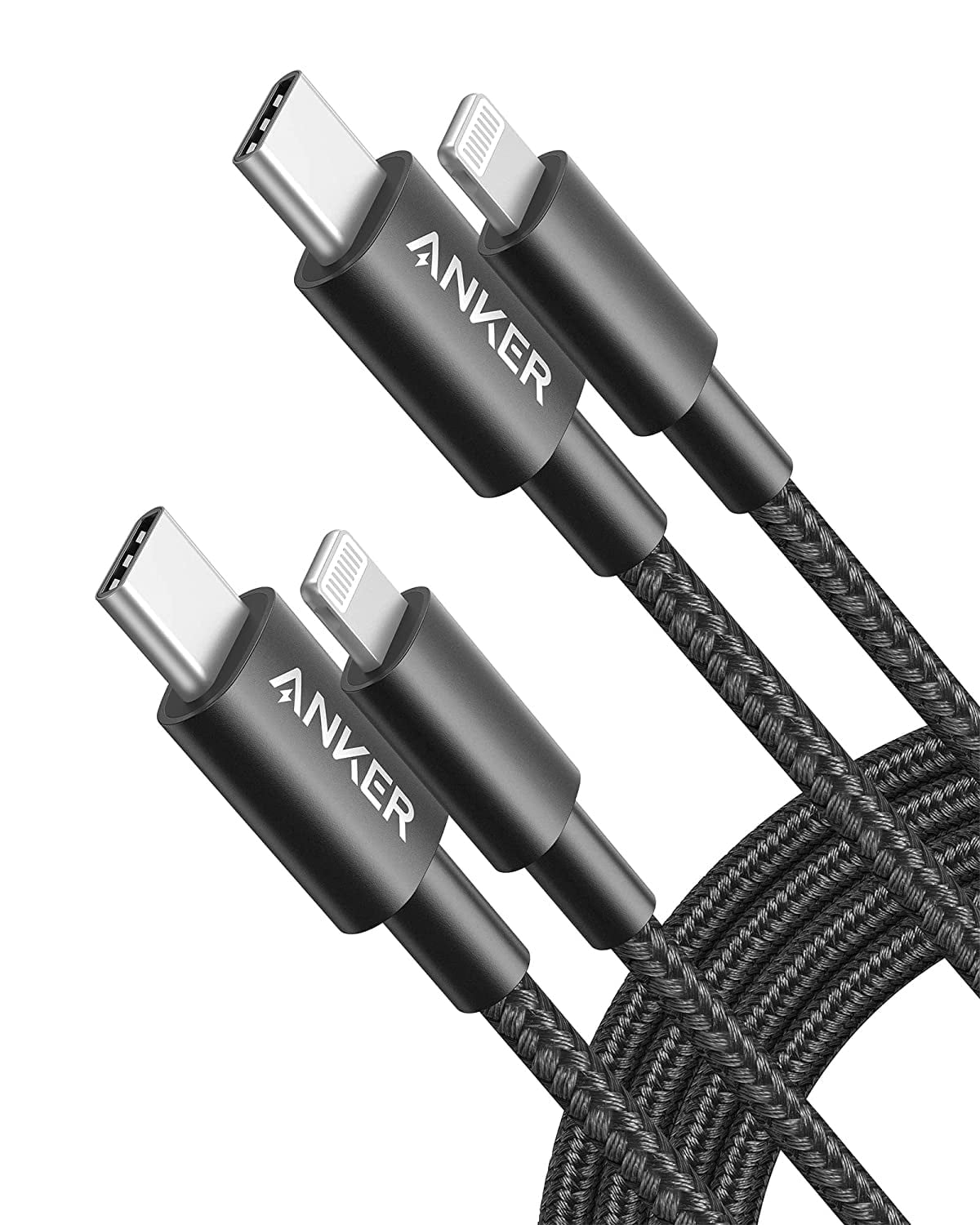 Anker New Nylon USB C to Lightning Cable, MFi Certified, compatible for iPhone 14 Series, and More (2, Black, 6FT)