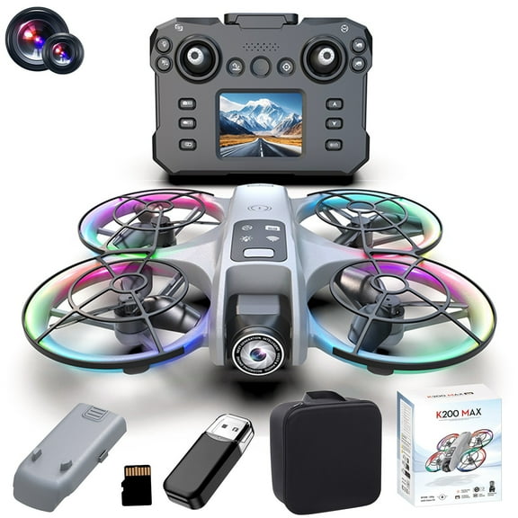 1080P Brushless Drone with 2.4 Inch Screen Remote, Obstacle Avoidance, Altitude Hold, LED Lights, Carrying Case - RC Quadcopter for Kids & Adults