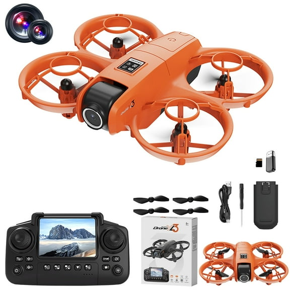 1080P Camera Drone with Brushless Motor, 360° Obstacle Avoidance, Screen Remote, Under 250g No Registration for Adults & Ki-ds