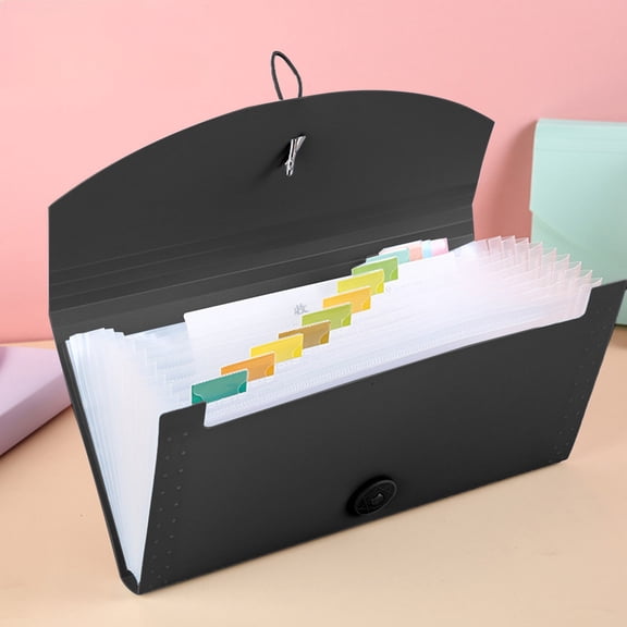13-Pocket Clear Plastic Accordion File Folder Mini A6 Size Multi-Color Portable Organizer for Office Home Travel Bill Receipt Storage