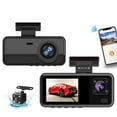 thumbnail image 1 of 3 Channel Dash Cam Front Inside Rear 1080P HD with Infrared Night Vision, WiFi, 24H Parking Mode, Loop Recording, 170° Wide Angle, Easy Install Car Camera, 1 of 6