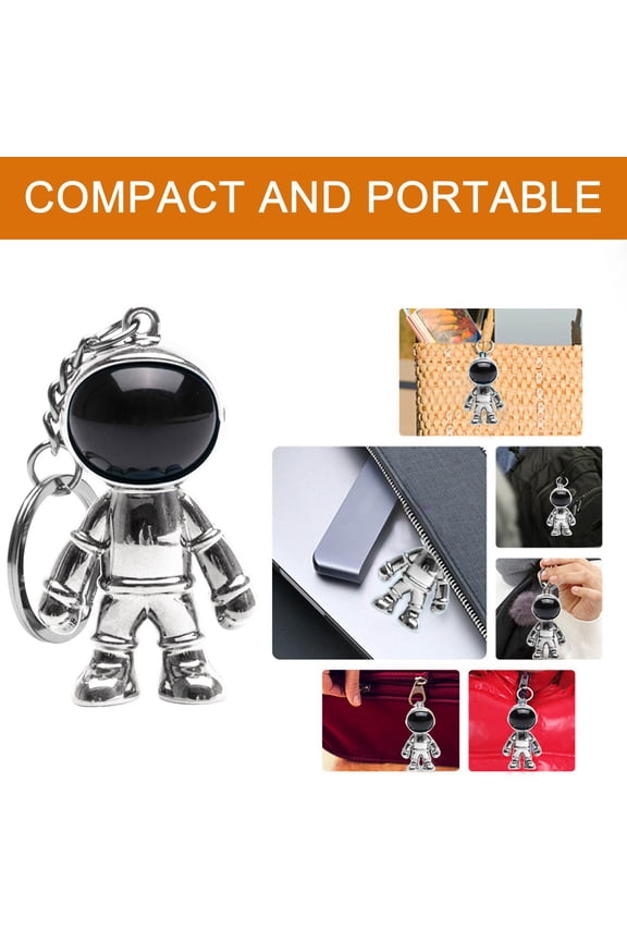 Astronaut Keychain - Silver-Plated ABS Space Keyring, Bag Charm Car Pendant Creative Gift for All Occasions