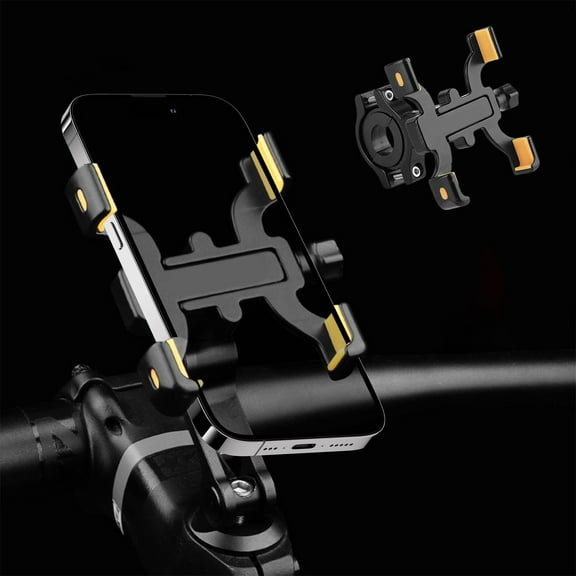 Ankereame Auto Lock Bike Phone Mount, 360° Rotation Motorcycle Car Holder, Shockproof for 4.7-6.7 Inch Phones, Easy Install